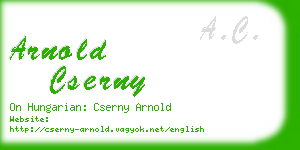 arnold cserny business card